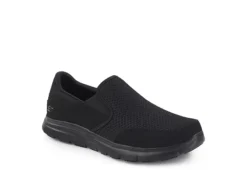 Skechers Mens Mcallen Slip Resistant Work Shoe - Black