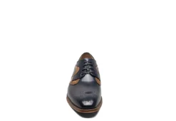 Stacy Adams Mens Palmer Plain Toe Medallion Oxford - Navy -ADAS Shoes Shop US 01 501554 02