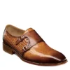 Stacy Adams Mens Torrance Plain Toe Double Monk Strap Oxford - Cognac