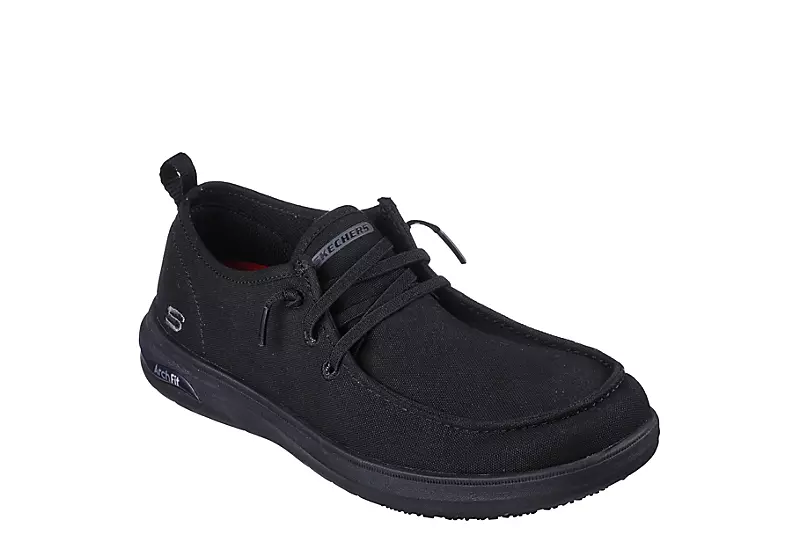 Skechers Mens Arch Fit Melo Slip Resistant Work Shoe - Black 1 Skechers Mens Arch Fit Melo Slip Resistant Work Shoe - Black