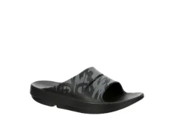 Oofos Mens Ooahh Sport Slide Sandals - Black