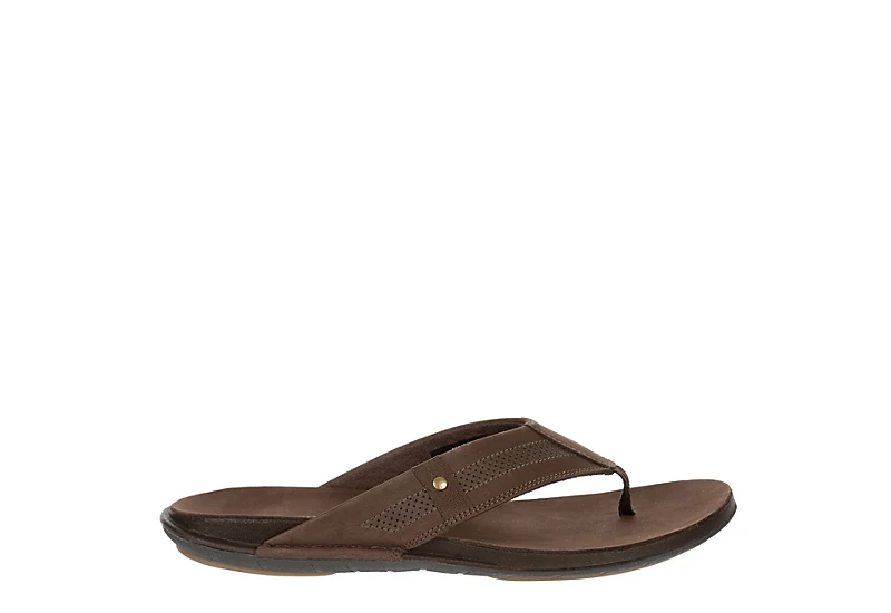 Franco Fortini Mens Newport Flip Flop Sandal - Dark Brown 2 Franco Fortini Mens Newport Flip Flop Sandal - Dark Brown - Image 2