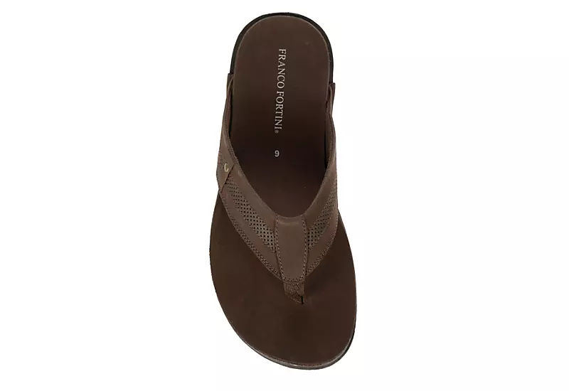 Franco Fortini Mens Newport Flip Flop Sandal - Dark Brown 6 Franco Fortini Mens Newport Flip Flop Sandal - Dark Brown - Image 6