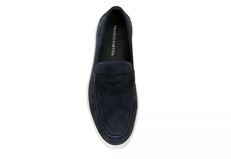 Franco Fortini Mens Cameron Slip On Penny Loafer Oxford - Navy 6 Franco Fortini Mens Cameron Slip On Penny Loafer Oxford - Navy - Image 6