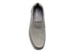 Florsheim Mens Lakeside Canvas Moc Toe Slip On Oxford - Grey -ADAS Shoes Shop US 01 502785 05