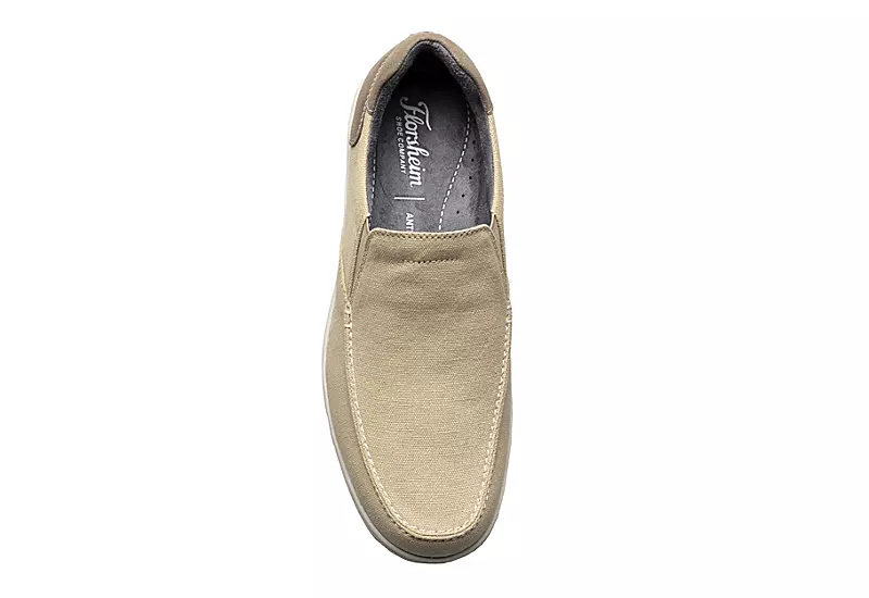 Florsheim Mens Lakeside Canvas Moc Toe Slip On Oxford - Sand 6 Florsheim Mens Lakeside Canvas Moc Toe Slip On Oxford - Sand - Image 6
